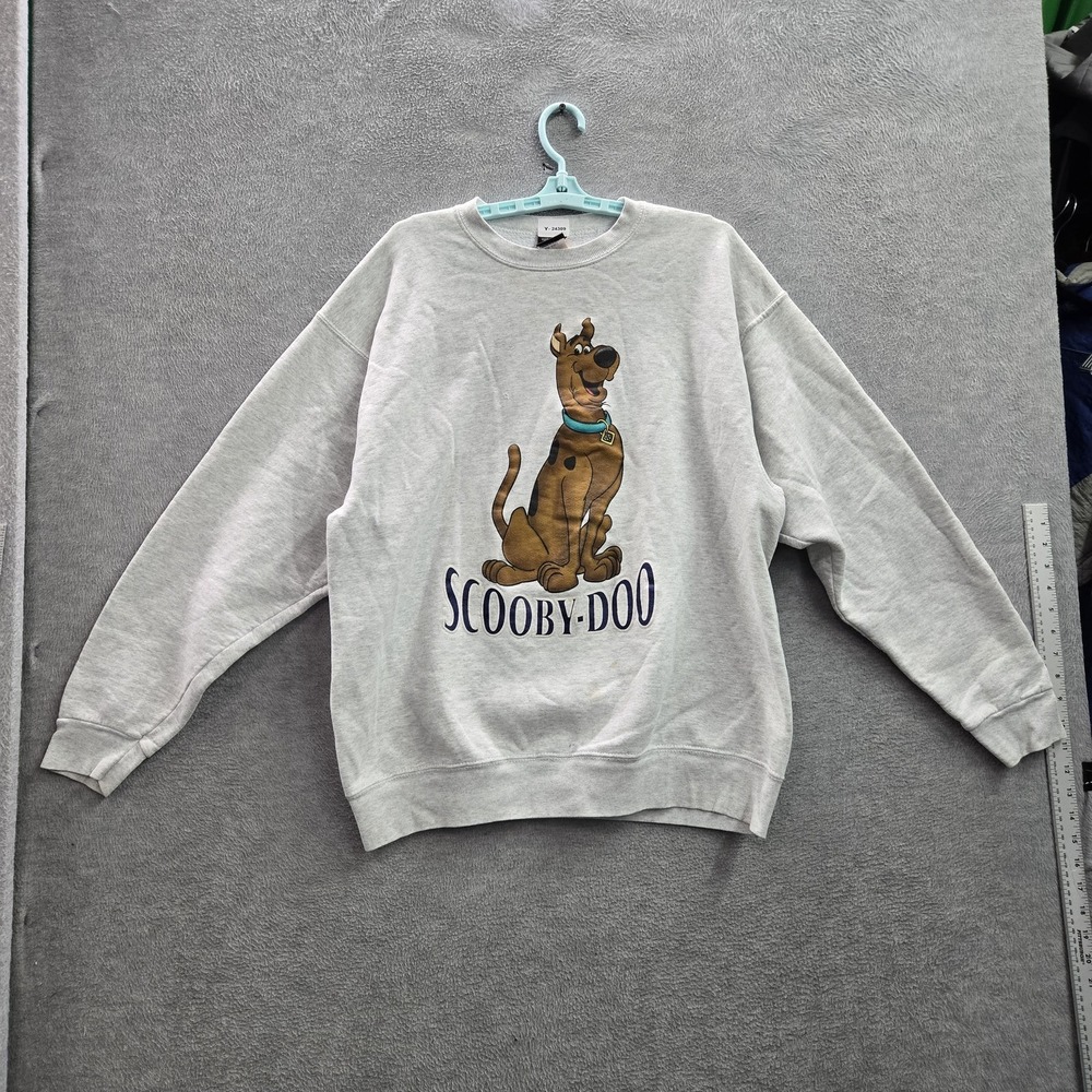 VINTAGE Scooby Doo Men Sweatshirt XL Gray Warner Bros. Studio Store Y2K